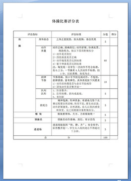 廣播體操比賽評(píng)分表與自然美景的旅行探索之旅